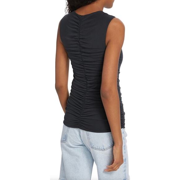 Rag & Bone Christy Ruched Tank in Black - Picture 8 of 12